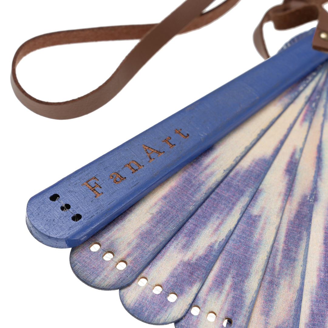 Blue ikat fan